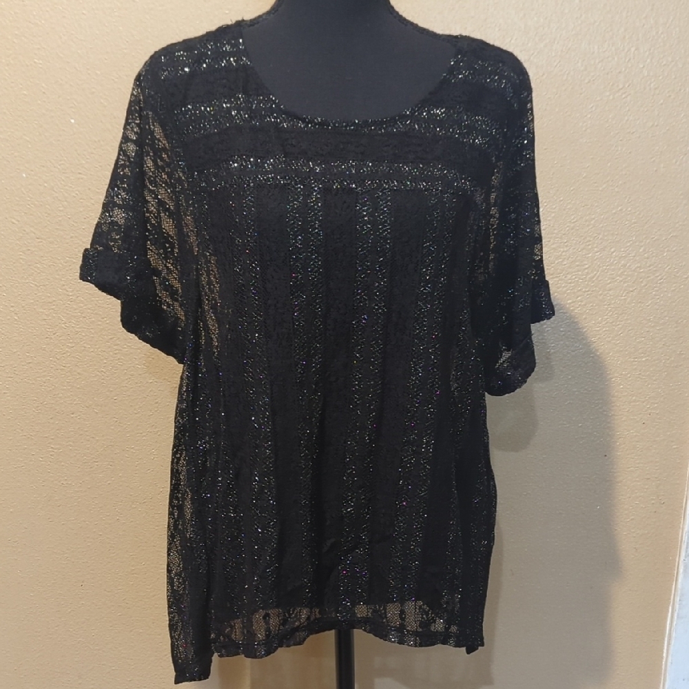 Style & Co. Black Relaxed Boxy Blouse